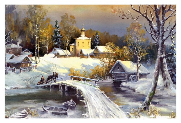Obraz - Zimné mestečko (90x60 cm)