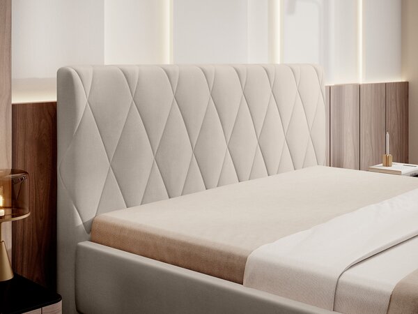 Čalúnená manželská posteľ Hilton 140x200 - béžová