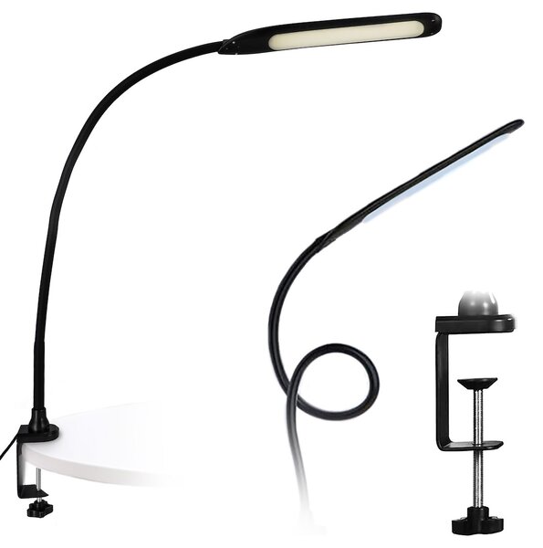 JU Stolná lampa s nastaviteľným ramenom, čierna, interiérová