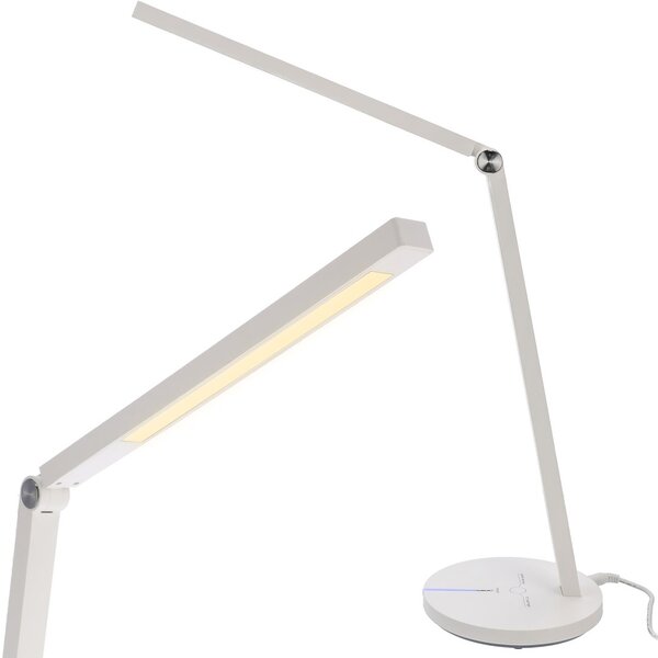 JU Biela stolná LED lampa, 7 W