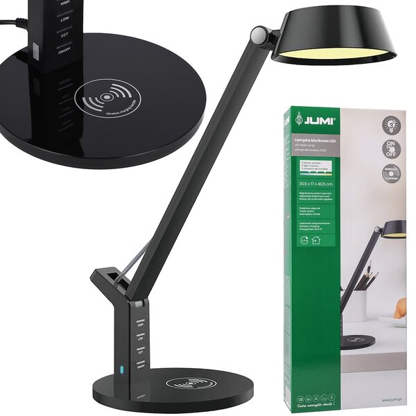 JU Čierna stolná LED lampa 8 W