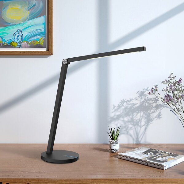 JU Čierna stolná LED lampa, 7 W