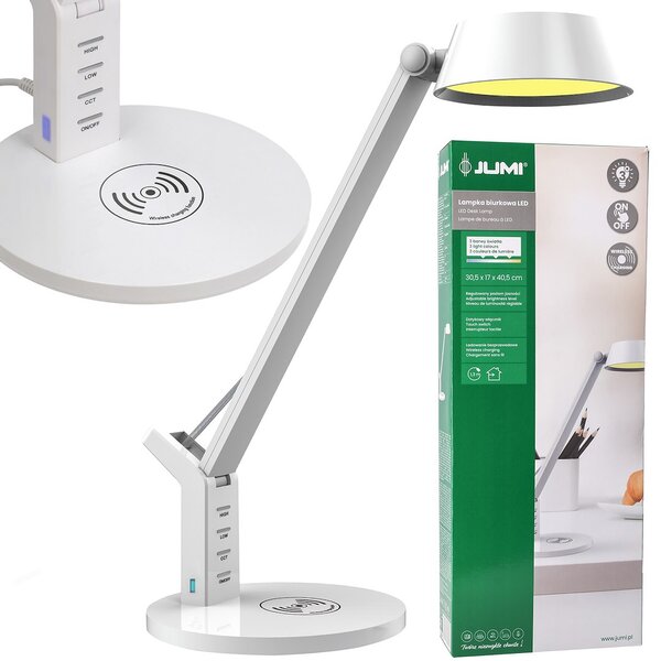 JU Biela stolná LED lampa 8 W