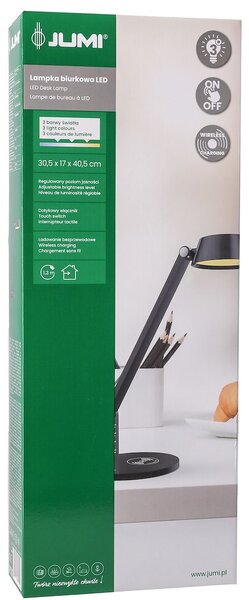 JU Čierna stolná LED lampa 8 W
