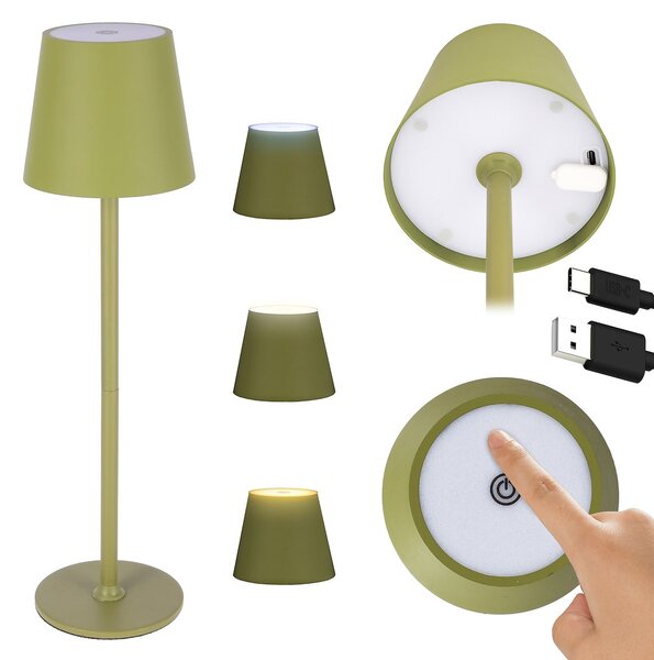 JU Stolná lampa 11 x 37 cm, zelená