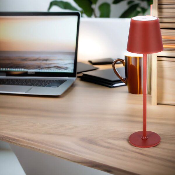JU Stolná lampa 11 x 37 cm, červená