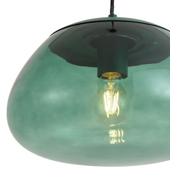 Retro zelená závesná lampa so zeleným sklom - Giselle