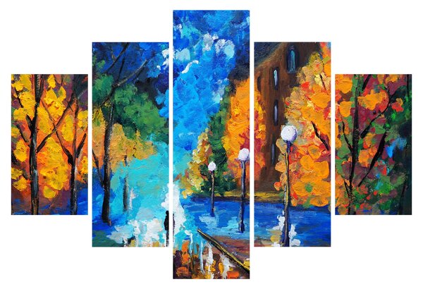 Obraz - Milenci, Pointilizmus (150x105 cm)