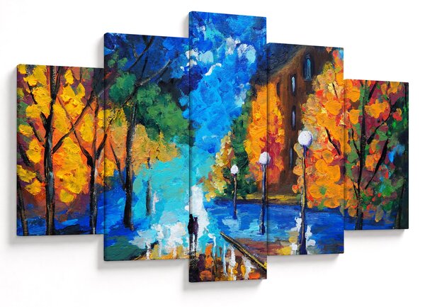Obraz - Milenci, Pointilizmus (150x105 cm)
