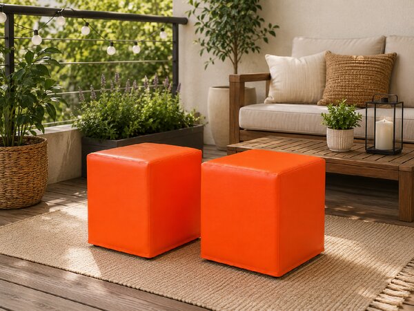 Set 2 taburetiek do interiéru BLOCK – Oranžová