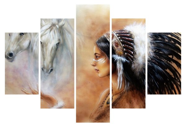 Obraz - Kúzla indiánov (150x105 cm)
