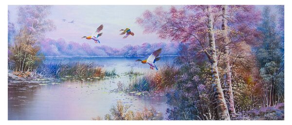 Obraz - Prichádza jeseň, olejomaľba (120x50 cm)