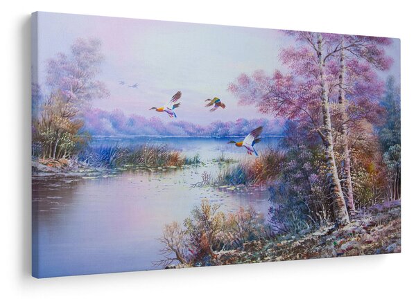 Obraz - Prichádza jeseň, olejomaľba (90x60 cm)