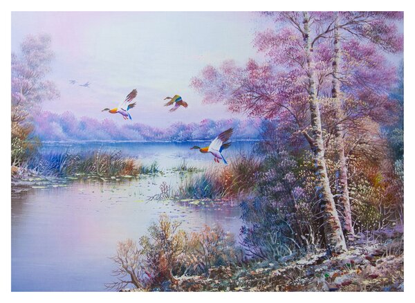 Obraz - Prichádza jeseň, olejomaľba (70x50 cm)