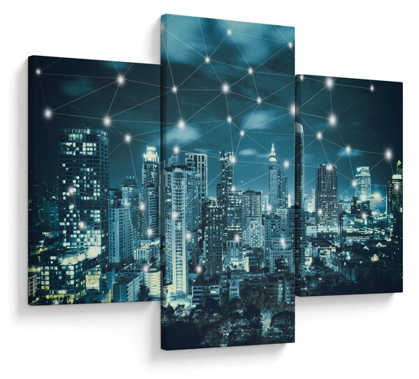 Obraz žiariaceho veľkomesta (90x60 cm)