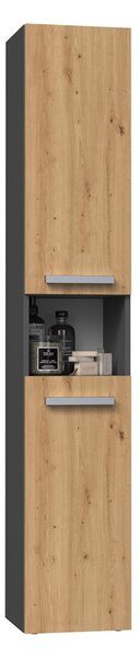 TP Living Koupelnová skříňka s košem na prádlo NEL III antracit/dub artisan