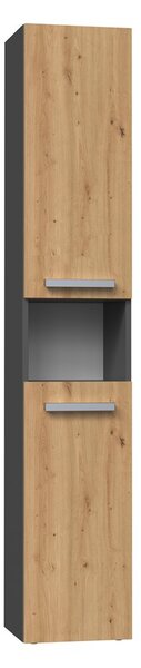 TP Living Koupelnová skříňka s košem na prádlo NEL III antracit/dub artisan