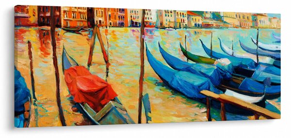 Obraz - Prístav v Benátkach (120x50 cm)