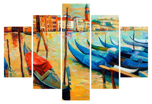 Obraz - Prístav v Benátkach (150x105 cm)