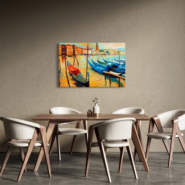 Obraz - Prístav v Benátkach (90x60 cm)