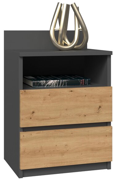 Noční stolek Houseland Malwa 01 dub artisan/antracit