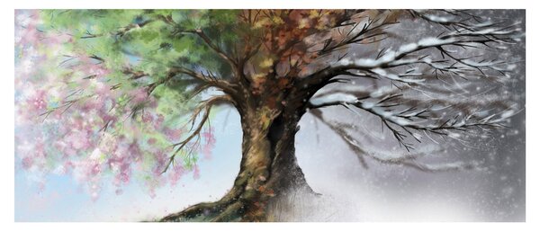 Obraz - Strom štyroch ročných období (120x50 cm)