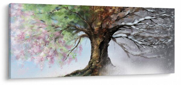 Obraz - Strom štyroch ročných období (120x50 cm)