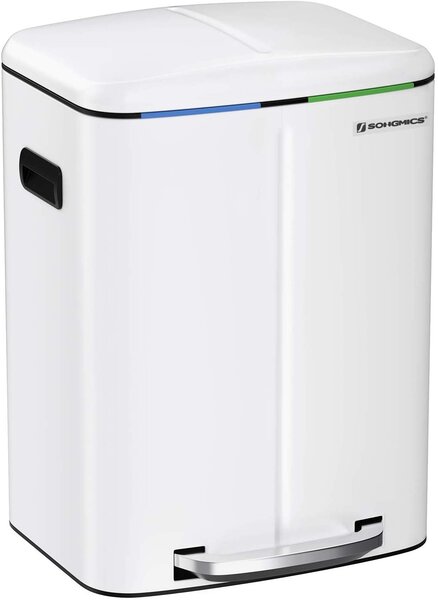 SONGMICS Odpadkový kôš 2x20 L KAILO biely