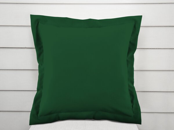 Biante Bavlnená obliečka na vankúš s lemom Moni MO-014 Tmavo zelená 50 x 50 cm