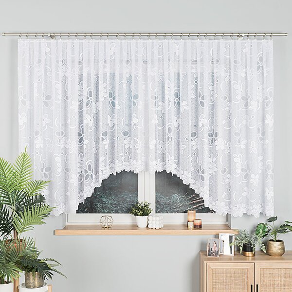 Biela žakarová záclona RENATA 500x150 cm