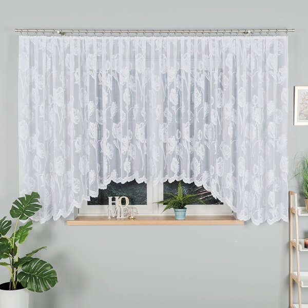 Biela žakarová záclona SONIA 550x160 cm
