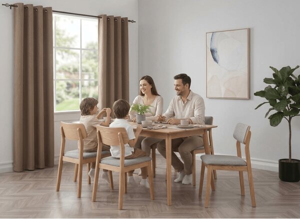Zatemňovacia záclona DUNES VELVET 140x250 cm, béžovohnedá Zavesenie: Kovové krúžky