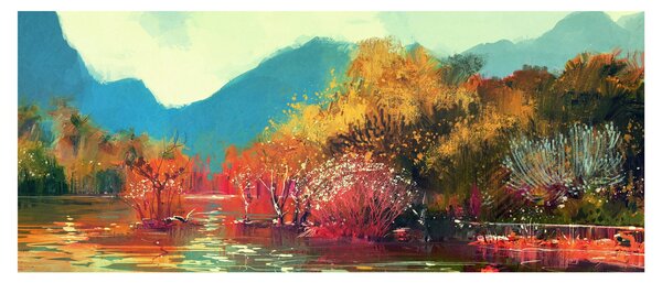 Obraz - Farby jesene (120x50 cm)