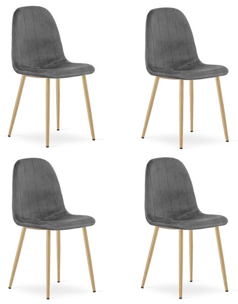 Jedálenská stolička PADVA VELVET, tmavosivá
