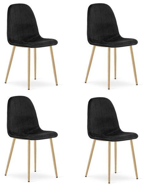 Jedálenská stolička PADVA VELVET, čierna