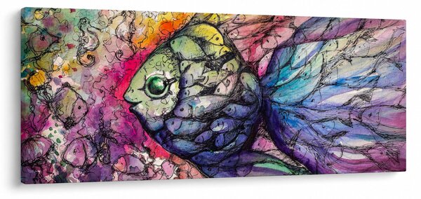 Obraz - Farebná rybička (120x50 cm)