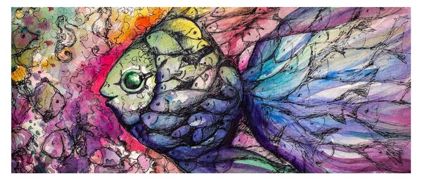 Obraz - Farebná rybička (120x50 cm)