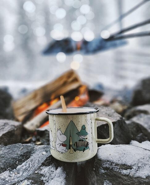 Muurla Hrnček Moomin Campers 0,8l, smalt / béžový