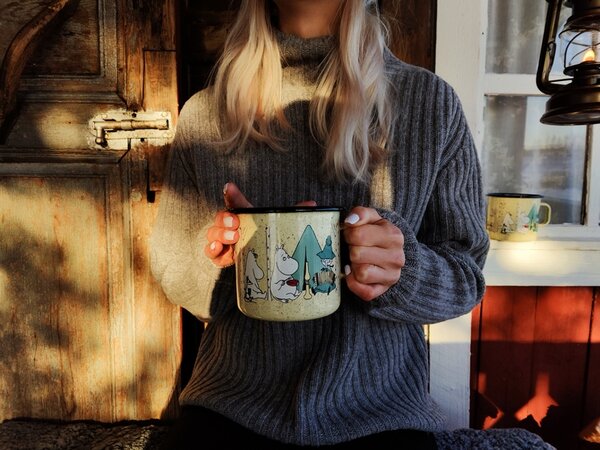 Muurla Hrnček Moomin Campers 0,8l, smalt / béžový