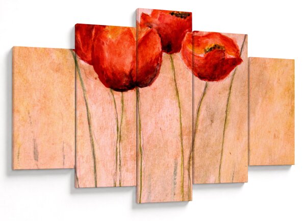 Obraz - Červené tulipány (150x105 cm)