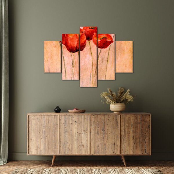 Obraz - Červené tulipány (150x105 cm)