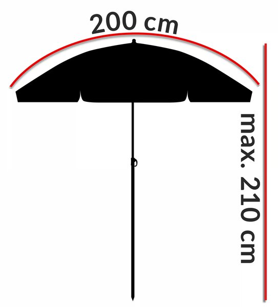 Slnečník Crete Ø200 cm - béžový