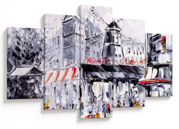 Obraz - Ulica v Paríži, olejomaľba (150x105 cm)