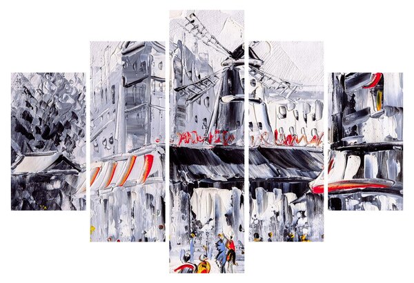 Obraz - Ulica v Paríži, olejomaľba (150x105 cm)