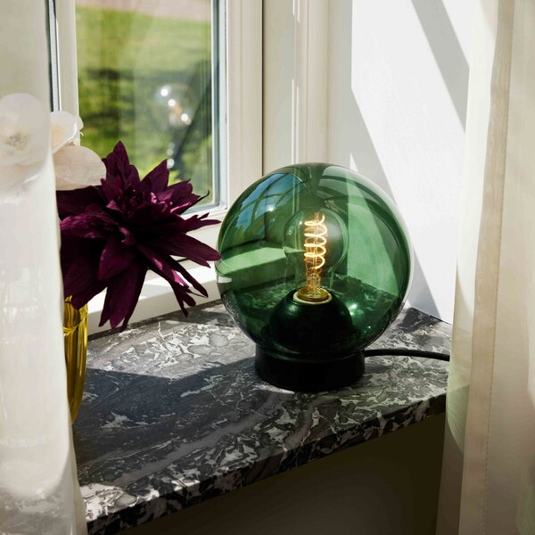 Stolové Lampa Halo Design, BUBBLES, Zelená, Obývacia izba, Sklo, Dizajnový
