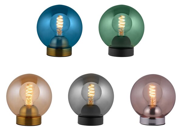 Stolové Lampa Halo Design, BUBBLES, Zelená, Obývacia izba, Sklo, Dizajnový