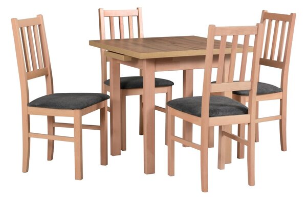 MEBLINE Stôl MAX 7 + stoličky BOS 4 (4ks.) - súprava DX26A