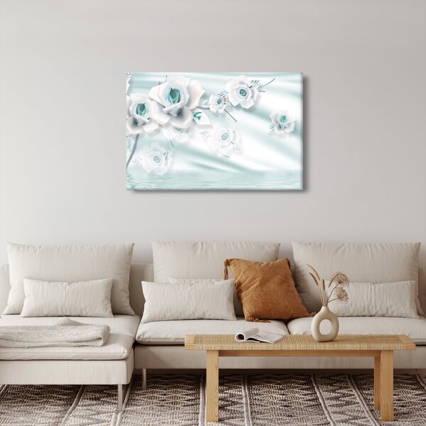 Obraz - Tyrkysové kvety ruží (90x60 cm)