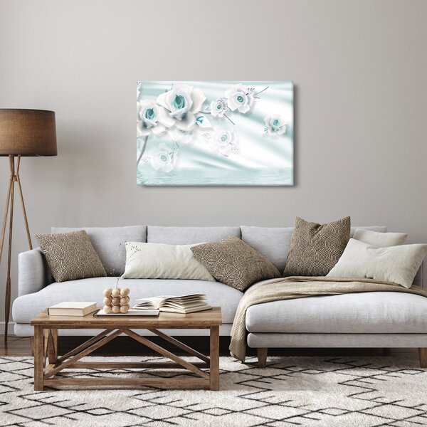 Obraz - Tyrkysové kvety ruží (90x60 cm)