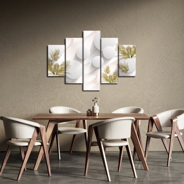 Obraz - 3D kruhy s kvetinami (150x105 cm)